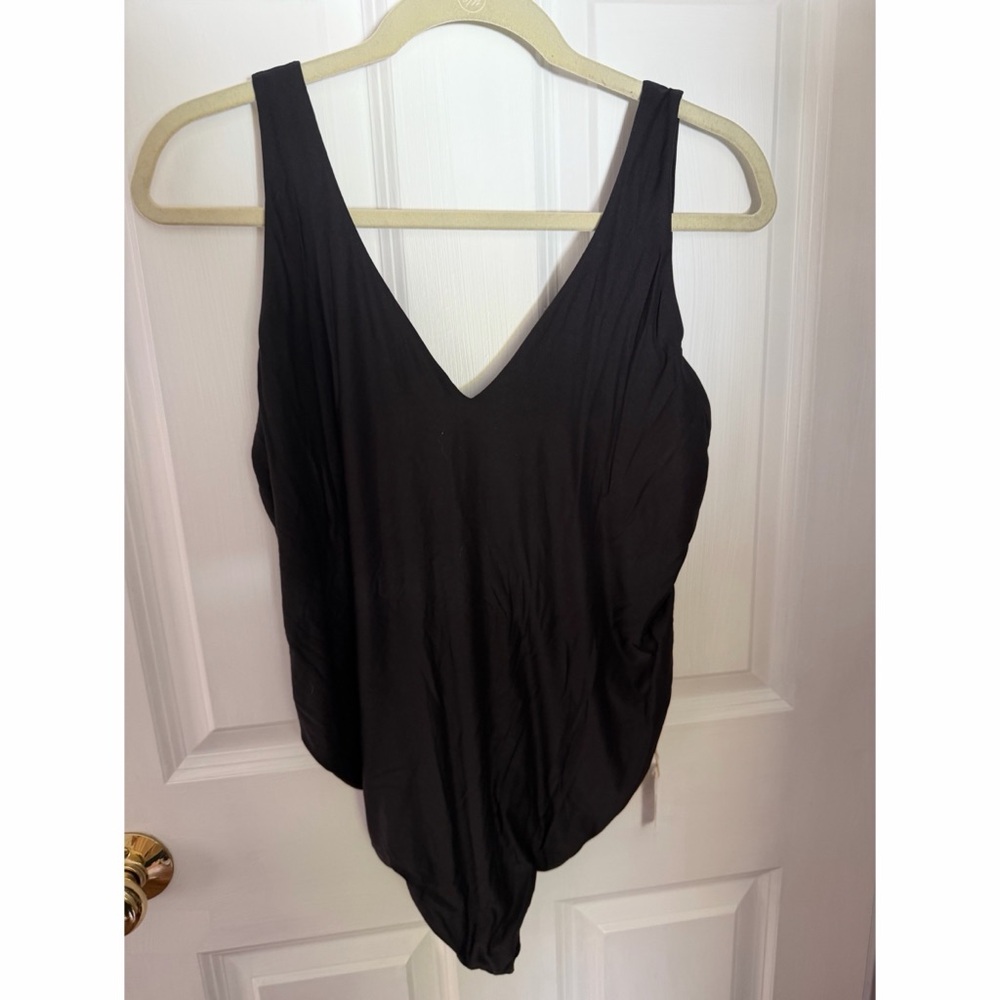 Aerie Black V-Neck Bodysuit